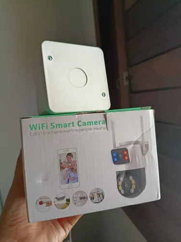 Câmera inteligente wi-fi + grátis caixinha de proteção de fios