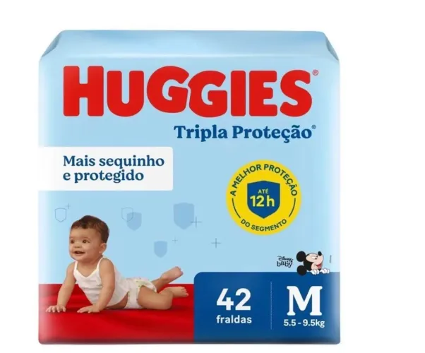 Fralda Huggies Tripla ação M42und