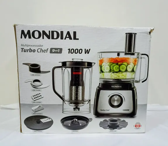 Multiprocessador Mondial Turbo Chef 9 em 1 1000W 127V (Na Caixa)