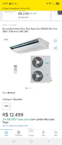 Ar condicionado 80 mil Btus