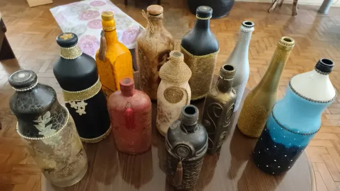 Garrafas Decorativas Artesanais Exclusivas - Vasos e Enfeites (Venda Individual)