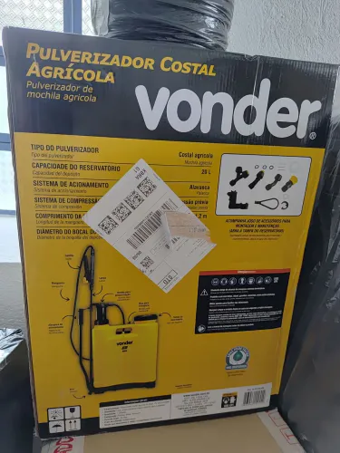 Pulverizador costal agrícola Vonder de 20 l. Novo, na caixa