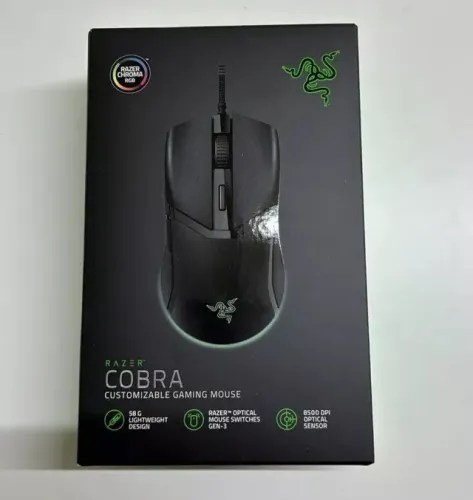 Mouse gamer Razer Cobra, cabo Speedflex Chroma RGB com brilho inferior 8500 DPI