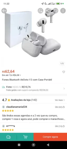 Fones Bluetooth i13