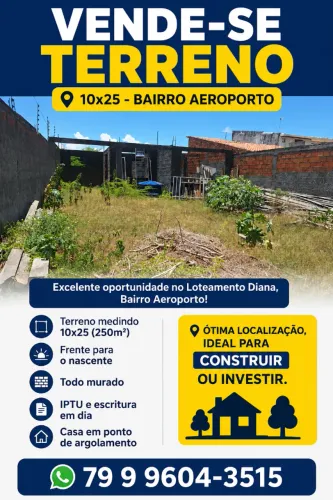 Vende-se Terreno 10x25 Bairro Aeroporto