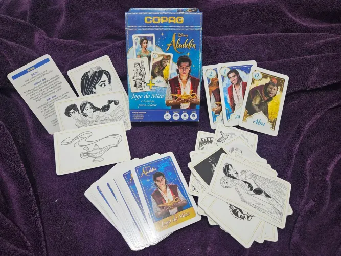 Disney Aladdin - Jogo do Mico + Cartas para Colorir - Copag baralho infantil