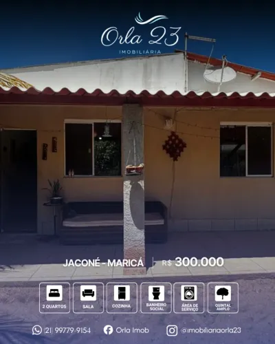 JACONÉ, ORLA 23 IMOBILIÁRIA VENDE! Excelente casa em Jaconé, Maricá