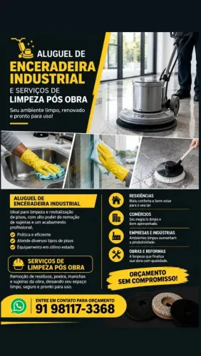 ALUGUEL DE ENCERADEIRA INDUSTRIAL