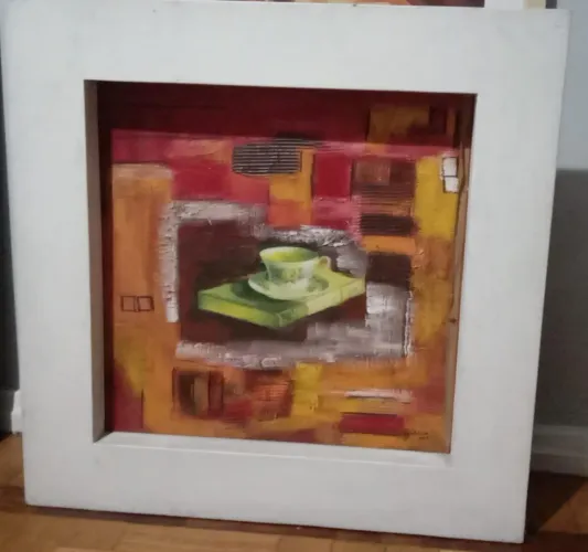 Quadro estilo contemporâneo, pintura de autoria de Quitéria 2003