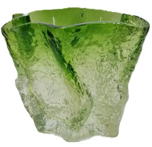 Vaso de vidro artístico finlandês, projetado pelo designer Kaj Blomqvist, modelo identific