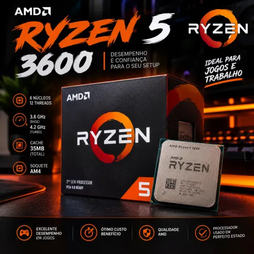 Ryzen 5 3600 AM4 | 6 Núcleos 12 Threads | Gamer | 100% Funcionando