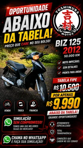 ? ABAIXO DA TAA FIPE! HONDA BIZ 125 2012 POR APENAS R$ 9.990! ?  ? 