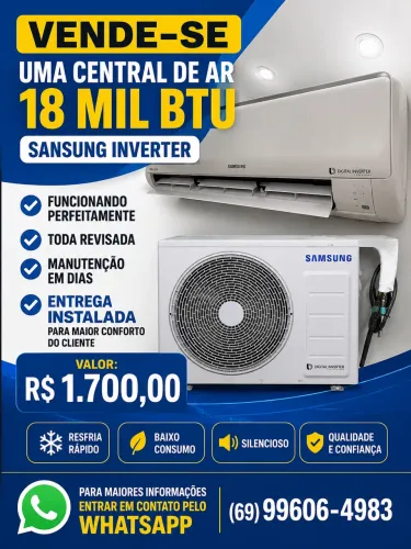 Central de ar 18.000 Btu Sansung inverter