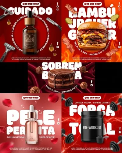 Criação de Artes para Redes Sociais - Pacote Mensal R$ 100