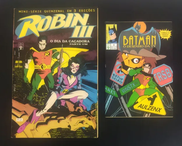 Lote 02 Revistas DC Comics: Robin III n° 01 + Batman O Desenho da TV N° 03