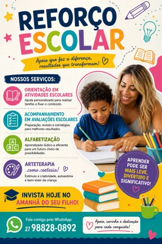 Reforço escolar e apoio educacional aprendizagem +