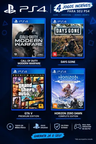4 JOGOS PS4 EM MÍDIA FÍSICA