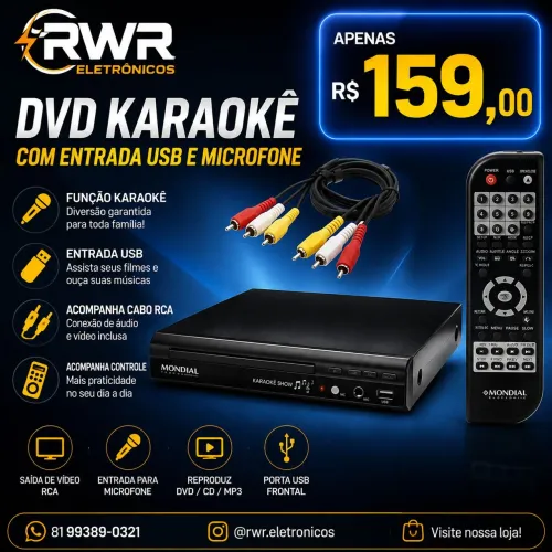 Aparelho de DVD 'Entrega Grátis' (RWR SOM)