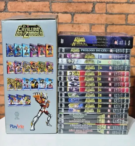 Box Os Cavaleiros do Zodíaco - Saga Clássica + Hades + Filmes (39 DVDs Originais)