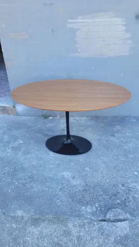 Base Saarinen tulipa + tampo oval 1.20x0.80 mdf Freijó 