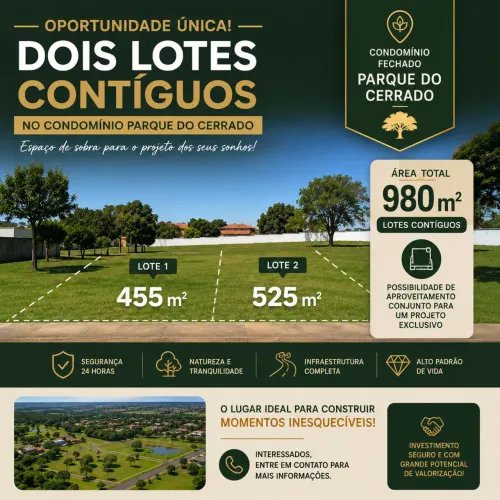 Lotes contíguos Parque do Cerrado
