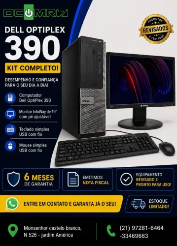 Kit Computador OPT 390 Core I3 2 geração - 8GB ram - SSD 240GB Monitor 19" teclado e mouse