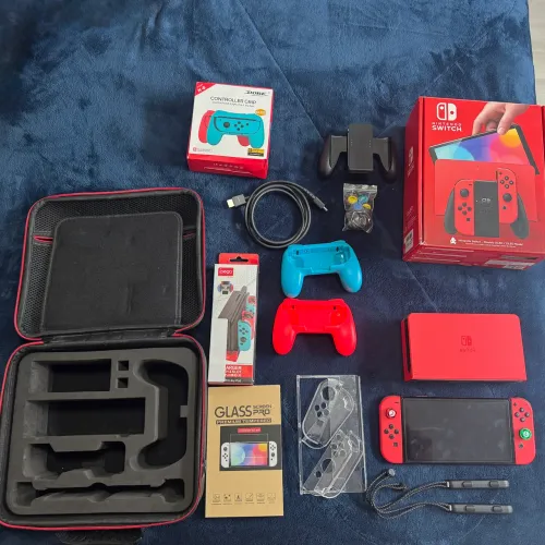 ? Nintendo Switch OLED Mario Red Edition Desbloqueado + Dual Boot + 256GB | Troco por PS5