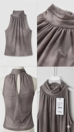 Blusa Canal Gola Alta Nova c/ Etiqueta | Sofisticada | Tam G