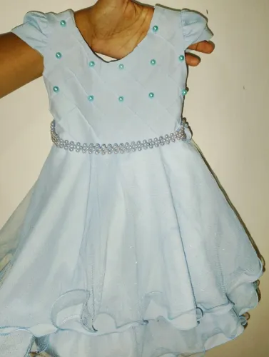 Vestido azul princesa,luxo 1 ano,semi-novo