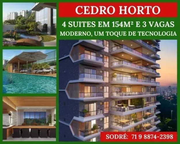 Cedro Horto , 4 suítes , 154 m² , 3 vagas de garagem, infraestrutura completa, no Horto Fl