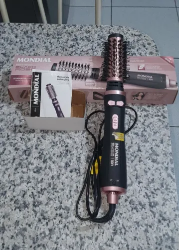 Escova Rotativa, Mondial, Preto/Golden Rose,1200W, Bivolt -Modelo ERB-01