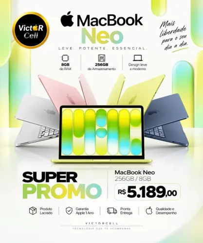 (BAIXOU O PREÇO) MacBook Neo 256GB | Lacrado