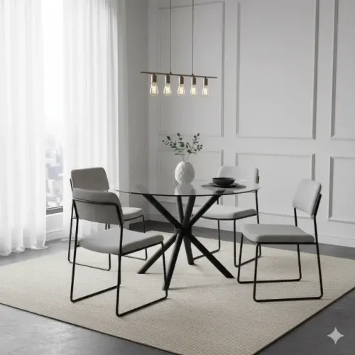 Mesa de cozinha 95cm de Vidro Moderna restaurante Ultima peça Corre