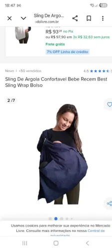 Vendo sling carregador de bebê com argola e com bolso