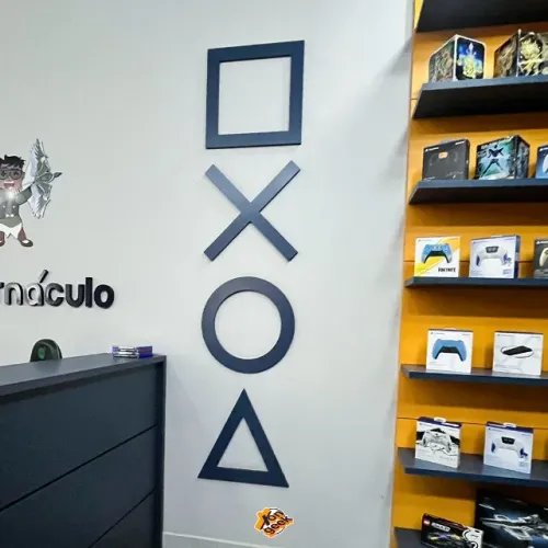 Placas Playstation | Excelente para Decoração! - Ótimo para LOJAS | Cor AZUL Marinho