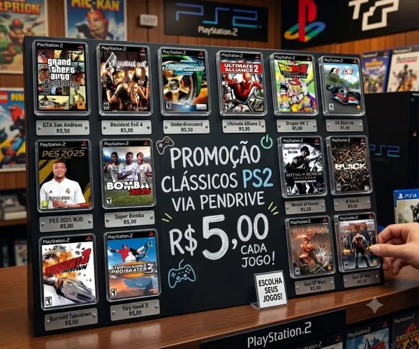 Instalação de jogos de PS2 é ps1