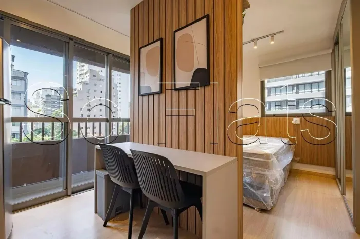 Studio disponivel para locação com 25m² no Jardins | Varanda, metrô próximo.