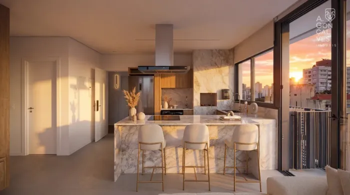 Apartamento no Vaz Batel, 02 Quartos, 01 Vaga, Vista Praça da Espanha, Batel, Curitiba.
