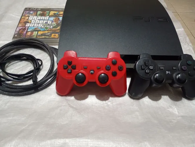 PlayStation 3 slim alguns com GTA os três jogos o possivelmente aceita cfw