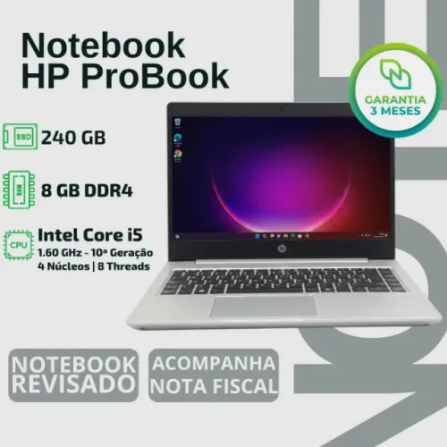 Notebook Hp Probook | Core I5 10a Ger | Ssd 240gb | Ram 8gb