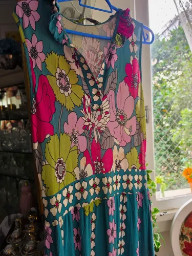 Vestido de malha estampado longo M