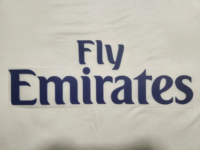 Patrocínio Fly Emirates azul marinho camisa de time