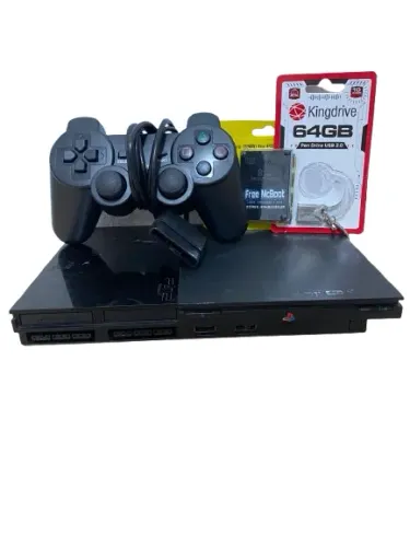 Ps2 Slim Com Pen Drive, Controle e Muitos Jogos ( Leitor Off )