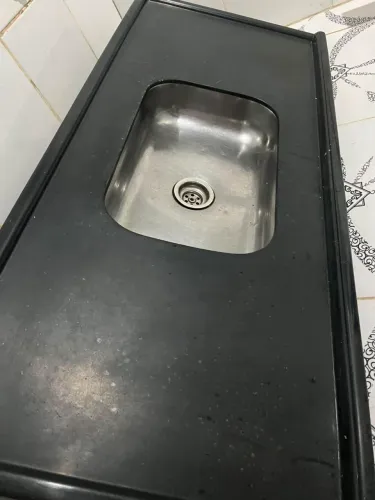 Pia de fibra e cuba inox