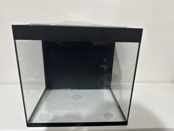 Aquário cubo marinho ou água doce com sump de filtragem traseiro vidro novo 