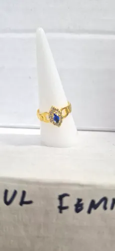 Anel Formatura pedagogia feminino banhado a ouro ouro 18k olho azul 