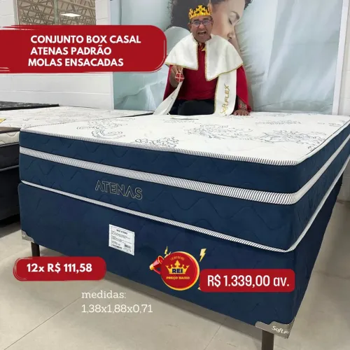 PROMOÇÃO URGENTE - Cama CASAL Atenas MOLAS ENSACADAS por apenas 12x de R$132,49