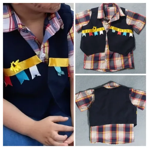 Blusa infantil com colete junino