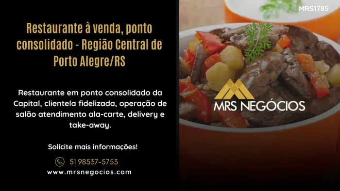 Restaurante à venda, ponto consolidado - Região Central de Porto Alegre/RS