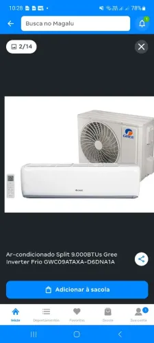Ar condicionado Gree inverter 9.000 btu